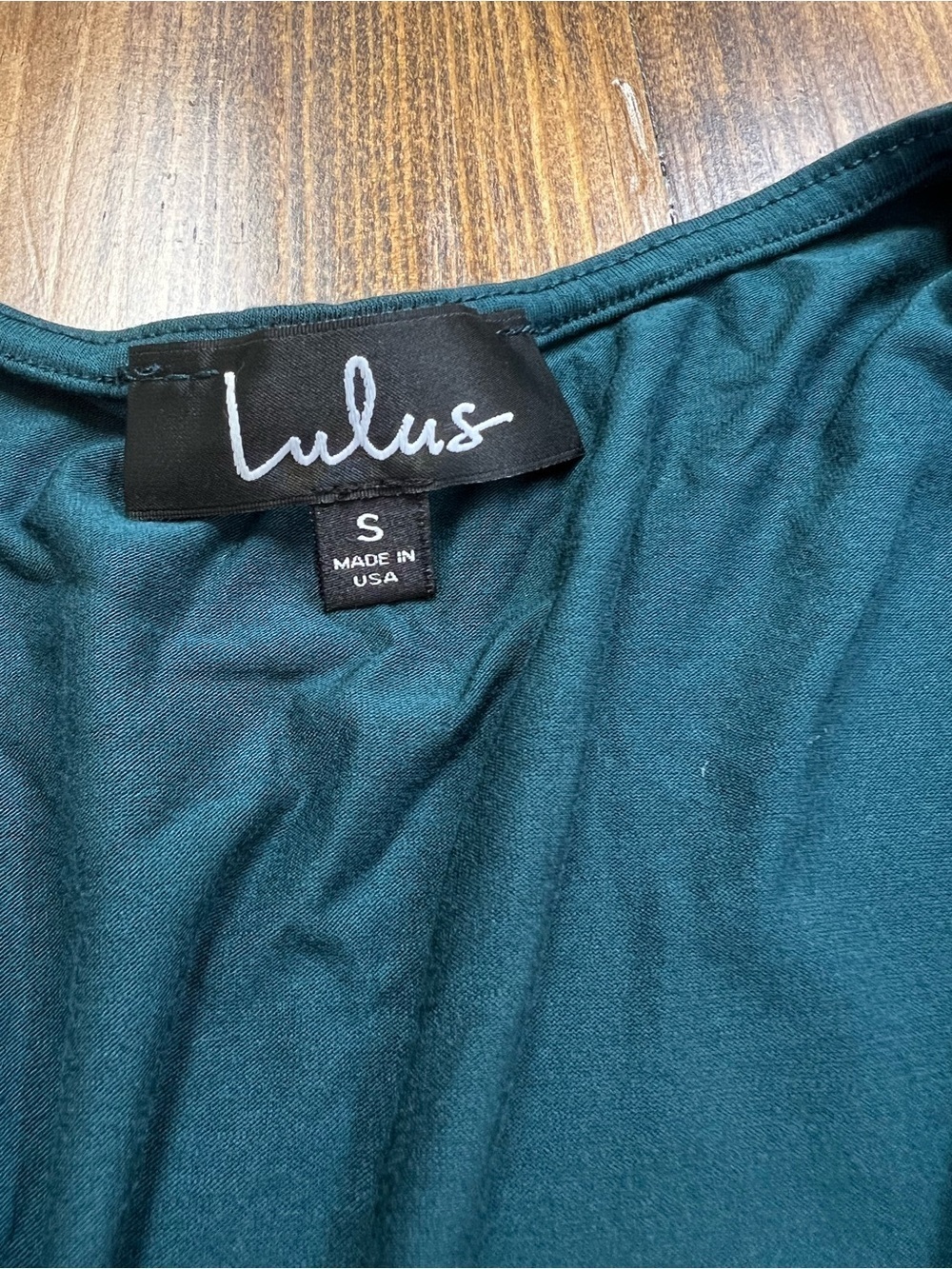 Lulus Twirl-Worthy Forest Green Jersey Wrap Dress Size Small NWT - Picture 7 of 11
